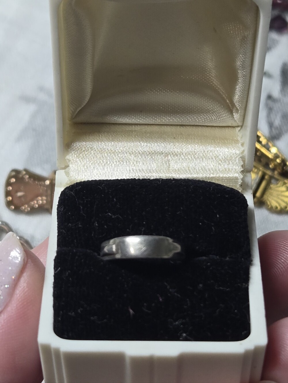 Victorian Sterling Silver Baby Plain Band Ring - Silver